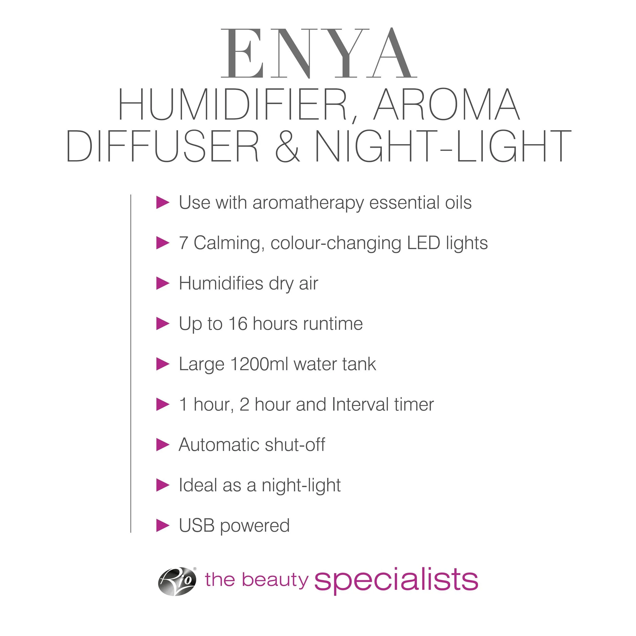 ENYA Aroma Diffuser, Humidifier & Night Light