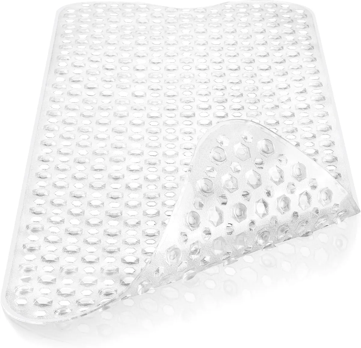 Extra Long Anti-Slip Bathtub Mat for Safety and Comfort – High Quality Vinyl Shower Mat with Strong Suction Cups, 100x40cm."