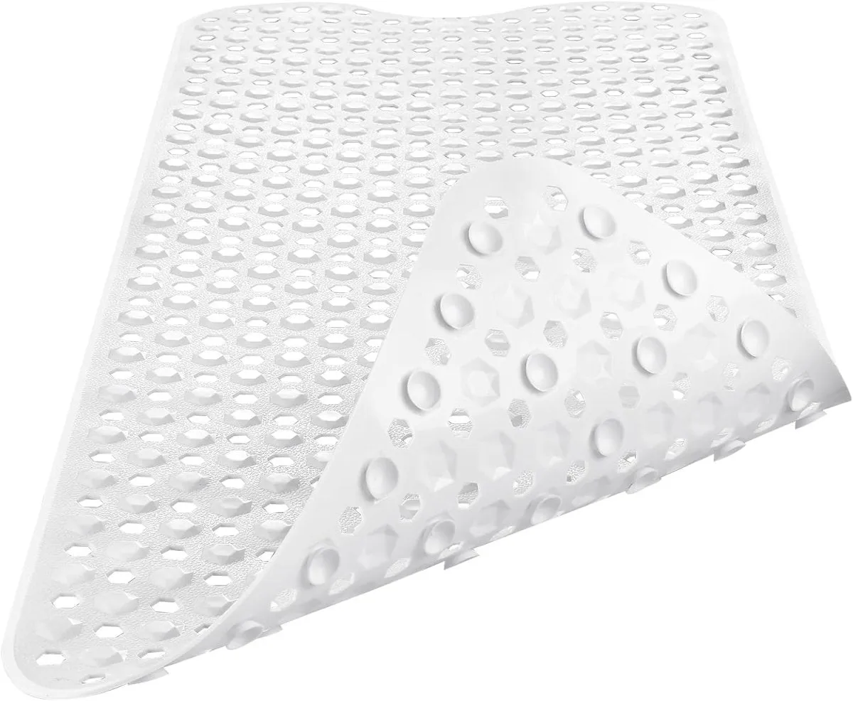 Extra Long Anti-Slip Bathtub Mat for Safety and Comfort – High Quality Vinyl Shower Mat with Strong Suction Cups, 100x40cm."