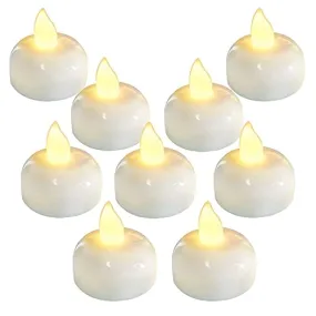FESTIVE BLESSINGS Flameless Sensor Waterproof Candle Lamp Float On Water Led Plastic Floating Tea Lights | Electric Candle Lights for Decoration | Diwali Lights - White, Set of 24