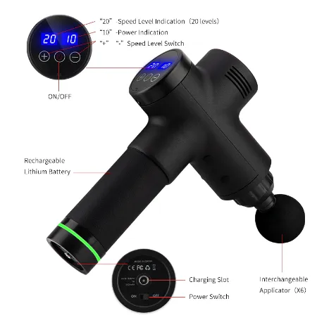 Fitness  Massager Gun six Heads With portable protective Bag