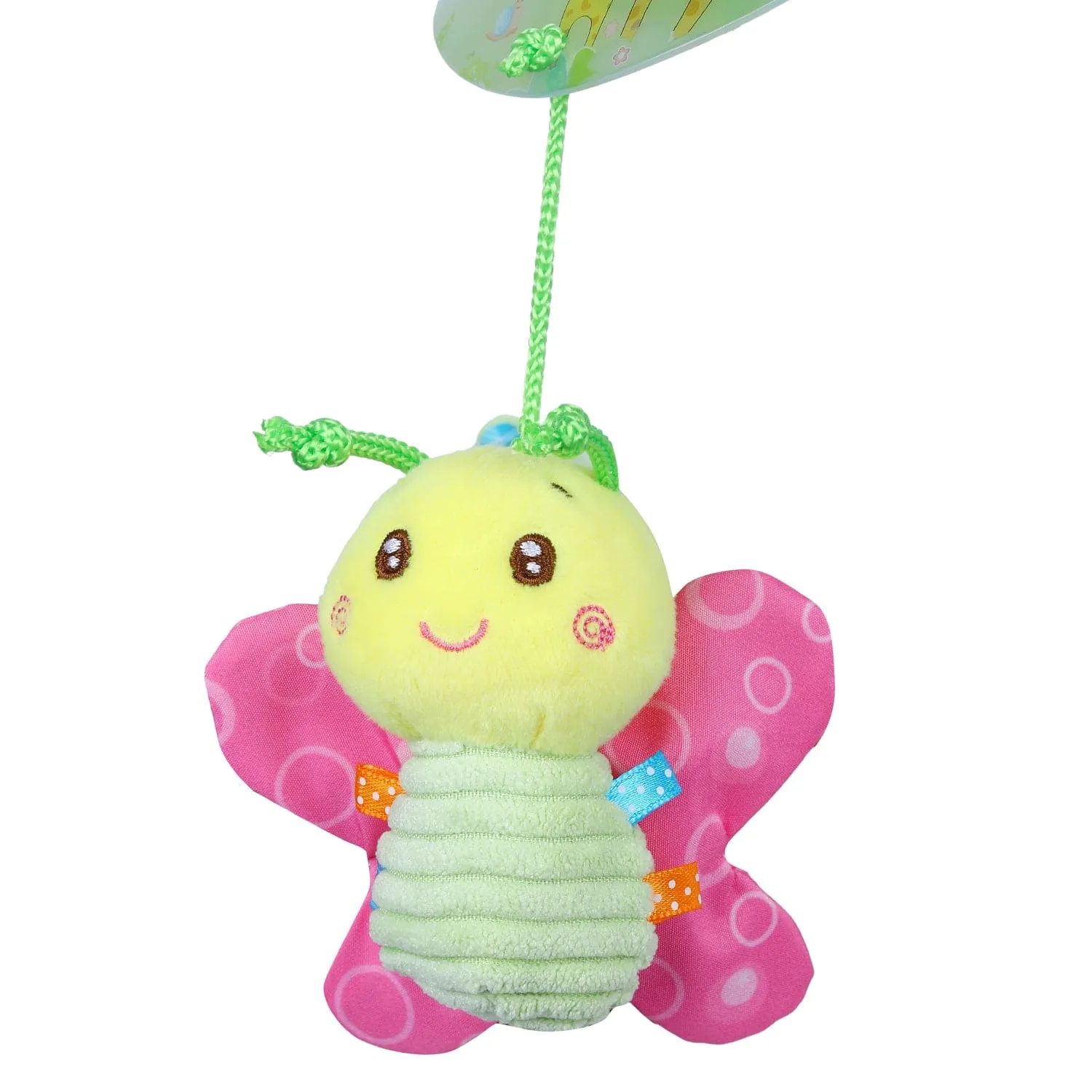 Flying Birds Clip-On Foldable Rotating Wind Chime Cot Mobile With Hanging Rattle Toys - Multicolour