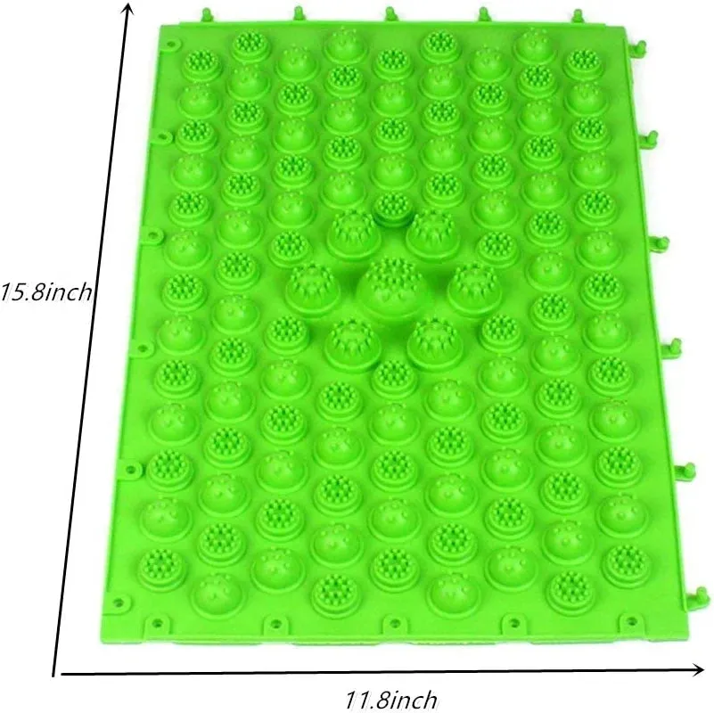 Foot Massage Mat Acupressure Mat Foot Reflexology Walking Toe Plate Massage Pad Bathroom Mat Yoga Mat Anti-Slip Mat Outdoor Game 2 PCS (Green)