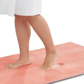 Genteele Memory Foam Bath Mat Non Slip Absorbent Super Cozy Velvet Bathroom Rug Carpet (60 inches X 17 inches, Peach)