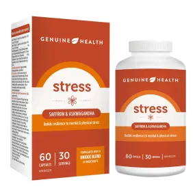 Genuine Health Stress with Saffron and Ashwagandha, 60 Capsules