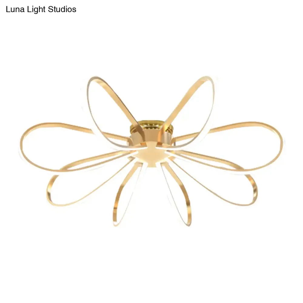 Gold Petal Acrylic Flush Mount Ceiling Light - Modern LED Fixture