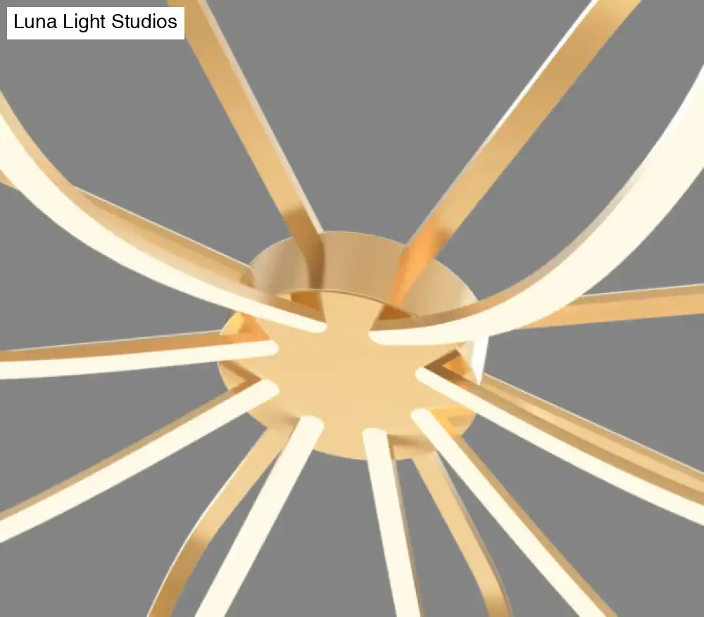 Gold Petal Acrylic Flush Mount Ceiling Light - Modern LED Fixture