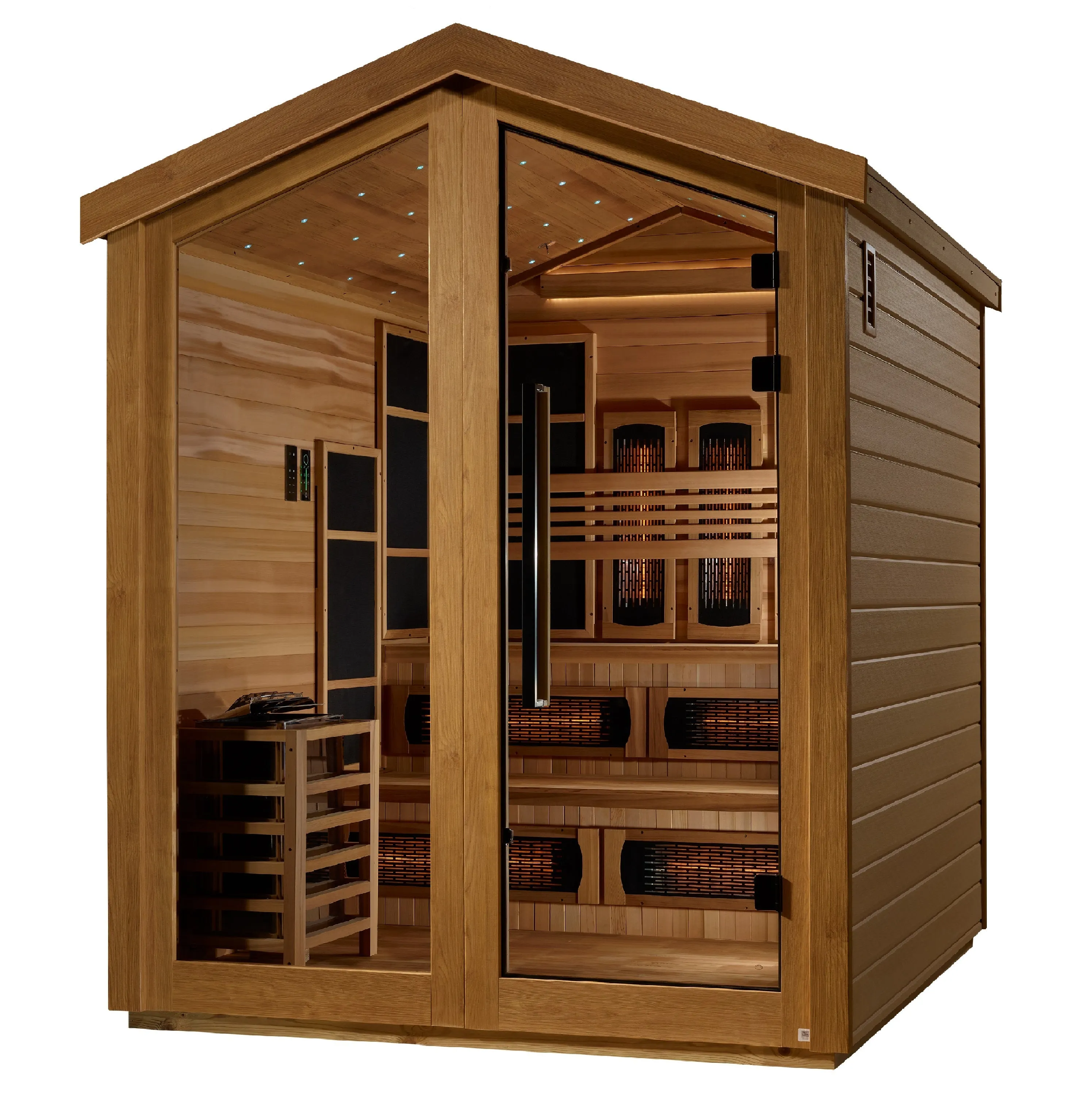 Golden Designs "Kaskinen" 6-Person Full Spectrum PureTech™ Hybrid Outdoor Sauna