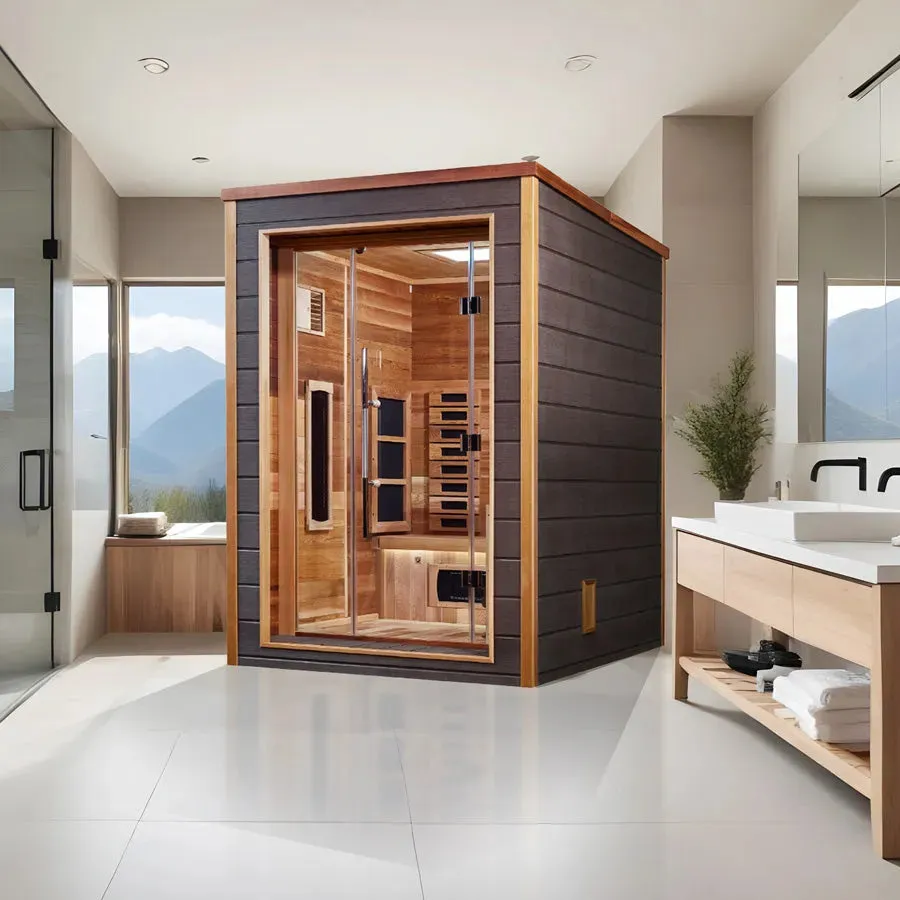 Golden Designs "Nora" 2 Person Hybrid Outdoor Sauna - Canadian Red Cedar
