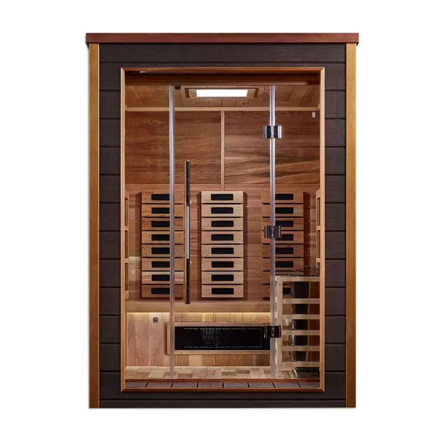 Golden Designs "Nora" 2 Person Hybrid Outdoor Sauna - Canadian Red Cedar