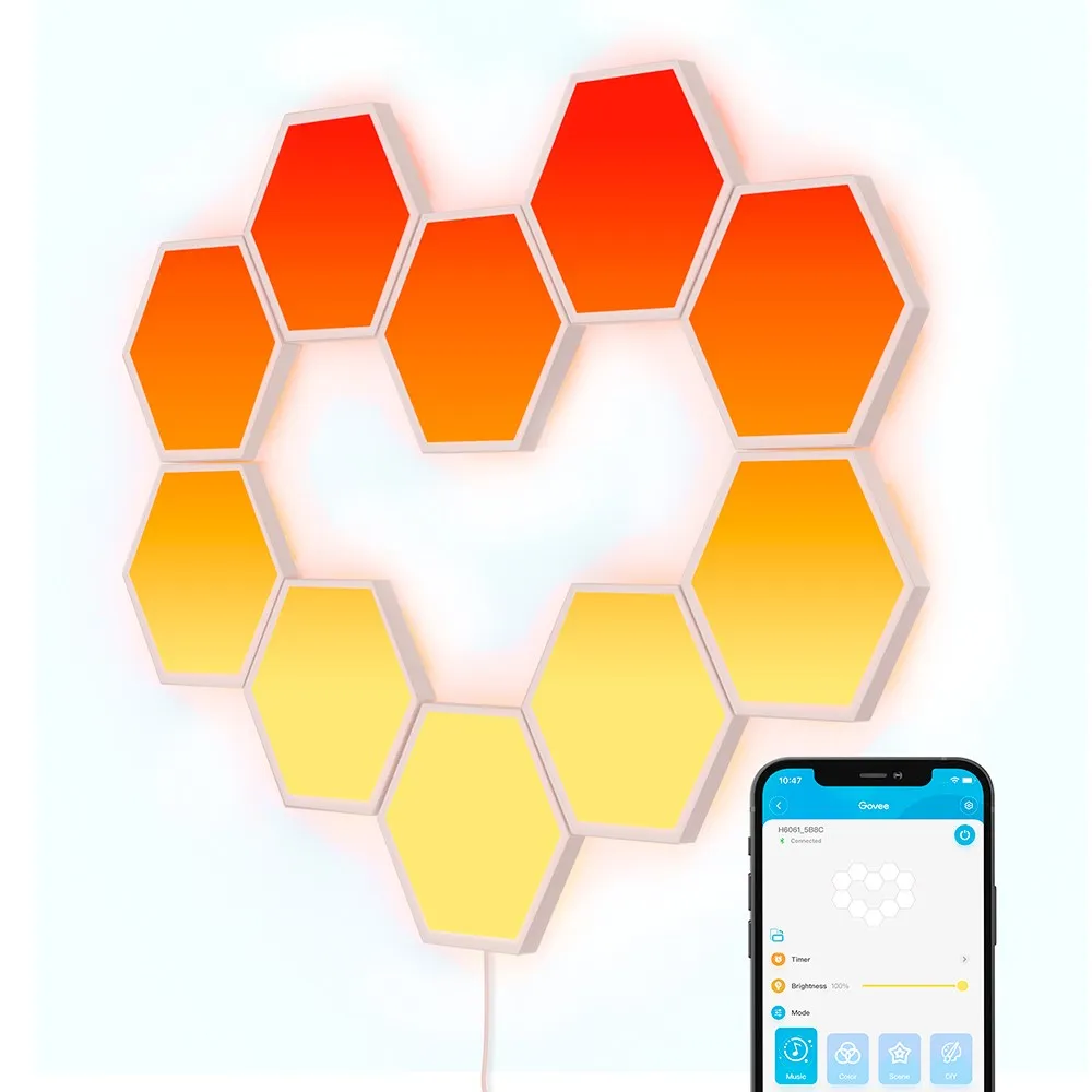 Govee Glide Hexa Light Panels - 10 stk. - Hvid
