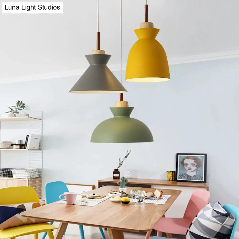 Green Macaron Cluster Pendant Metal Ceiling Hang Lamp with 3 Lights - Kitchen/Dining Room Cookware Inspired