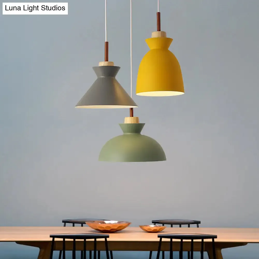 Green Macaron Cluster Pendant Metal Ceiling Hang Lamp with 3 Lights - Kitchen/Dining Room Cookware Inspired