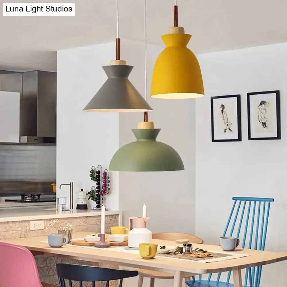 Green Macaron Cluster Pendant Metal Ceiling Hang Lamp with 3 Lights - Kitchen/Dining Room Cookware Inspired