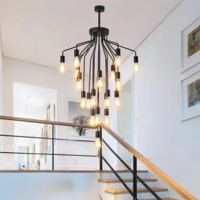 Harper Long Chandelier - American Duplex Floor Lighting for Living Rooms and Lofts in Retro Industrial Style