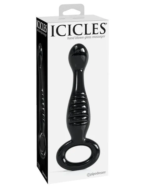 Icicles No. 68 Glass Ribbed Probe - Black