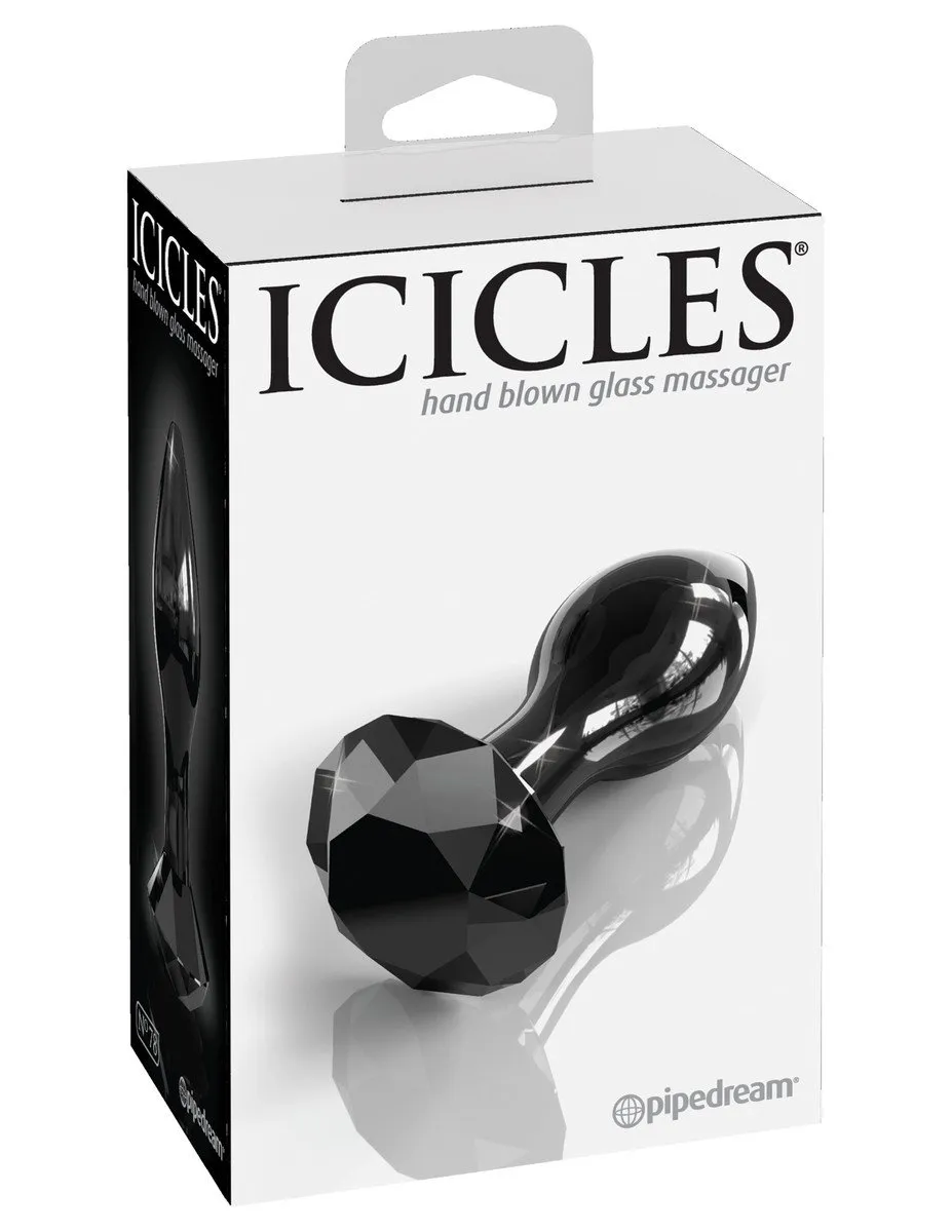 Icicles No. 78 - Black Jewel GLASS BUTT PLUG