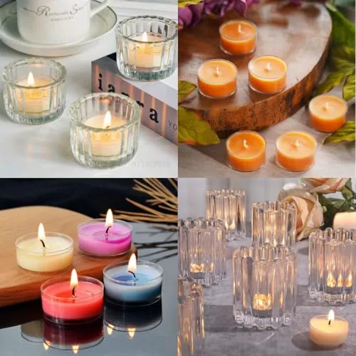 Kairos Homes Soy Wax Unscented Tealight Candles in Heat Resistant Polycarbonate Cups, Burn time upto 3 Hours Each, Ideal for Home Decor, Birthday Decor, Festival & Diwali - Set of 50 Candles - Orange