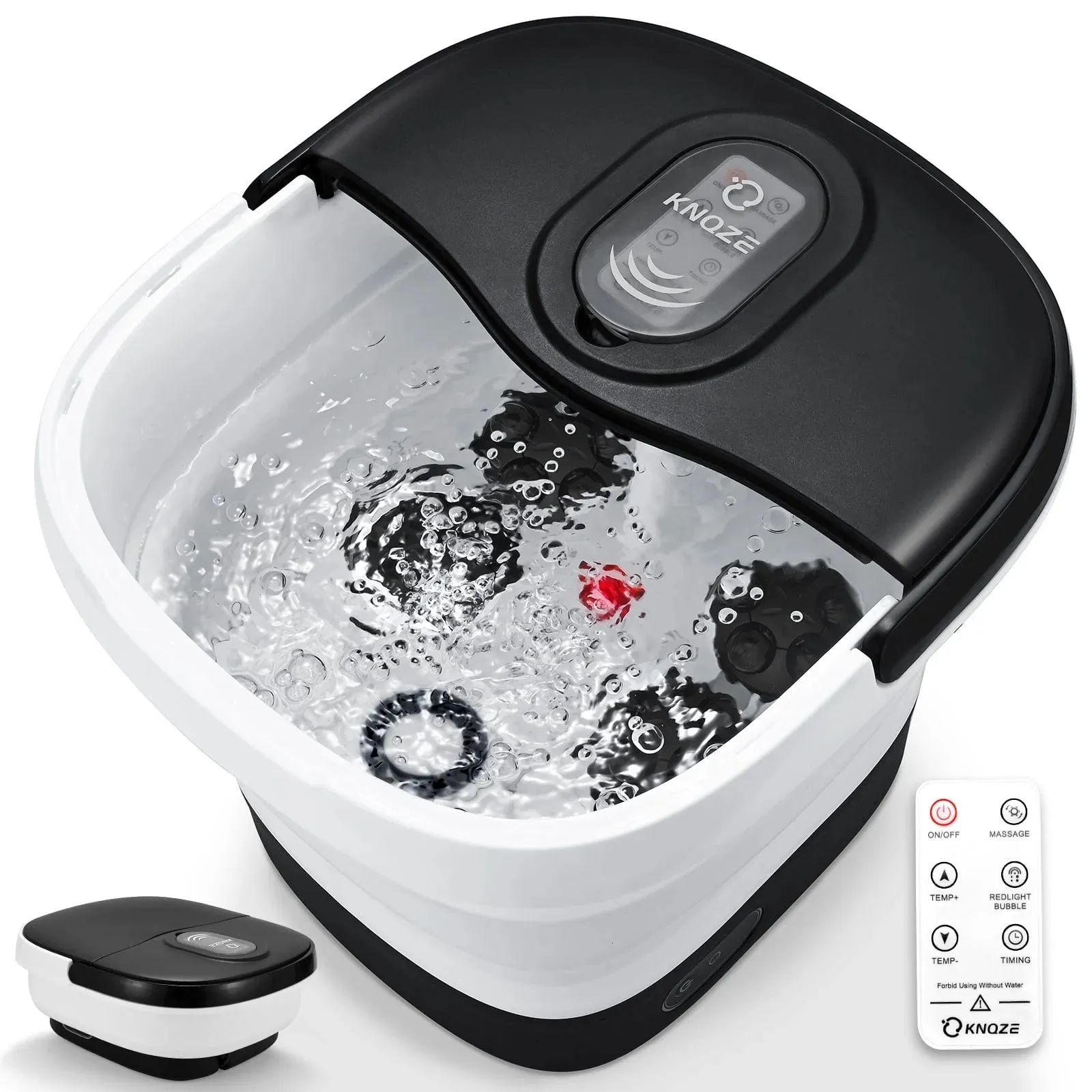 KNQZE W-P8-Black-US Collapsible Foot Spa Massager with Bubbles