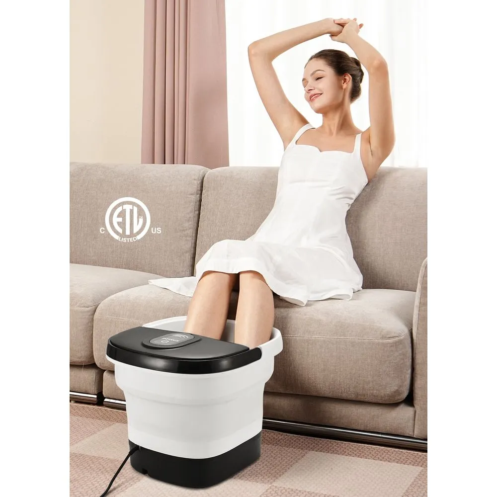 KNQZE W-P8-Black-US Collapsible Foot Spa Massager with Bubbles