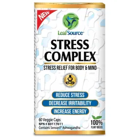Leaf Source Stress Complex with Ashwagandha, Relieves Stress Symptoms, 60 Vegetable Capsules