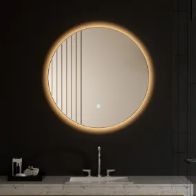 LED Round Bathroom Vanity Mirror Color Temperature Adjustable CCT Dimmable Lights