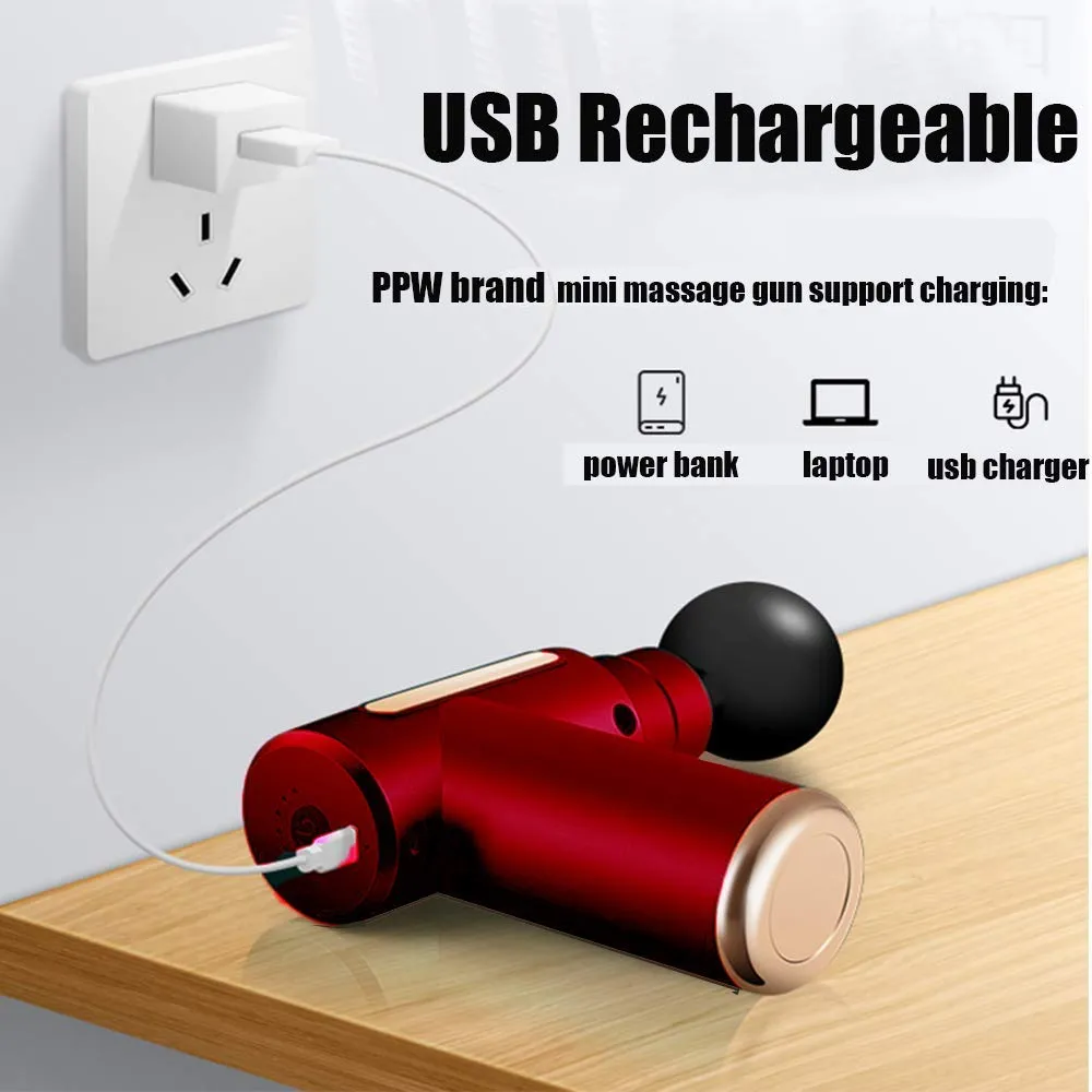 Legiral M1 Mini Massage Gun Deep Tissue Massage Gun,USB Recharge,4 Massage Heads