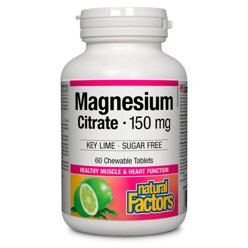 Magnesium Citrate 150 mg, Key Lime · Sugar Free Chewable Tablets