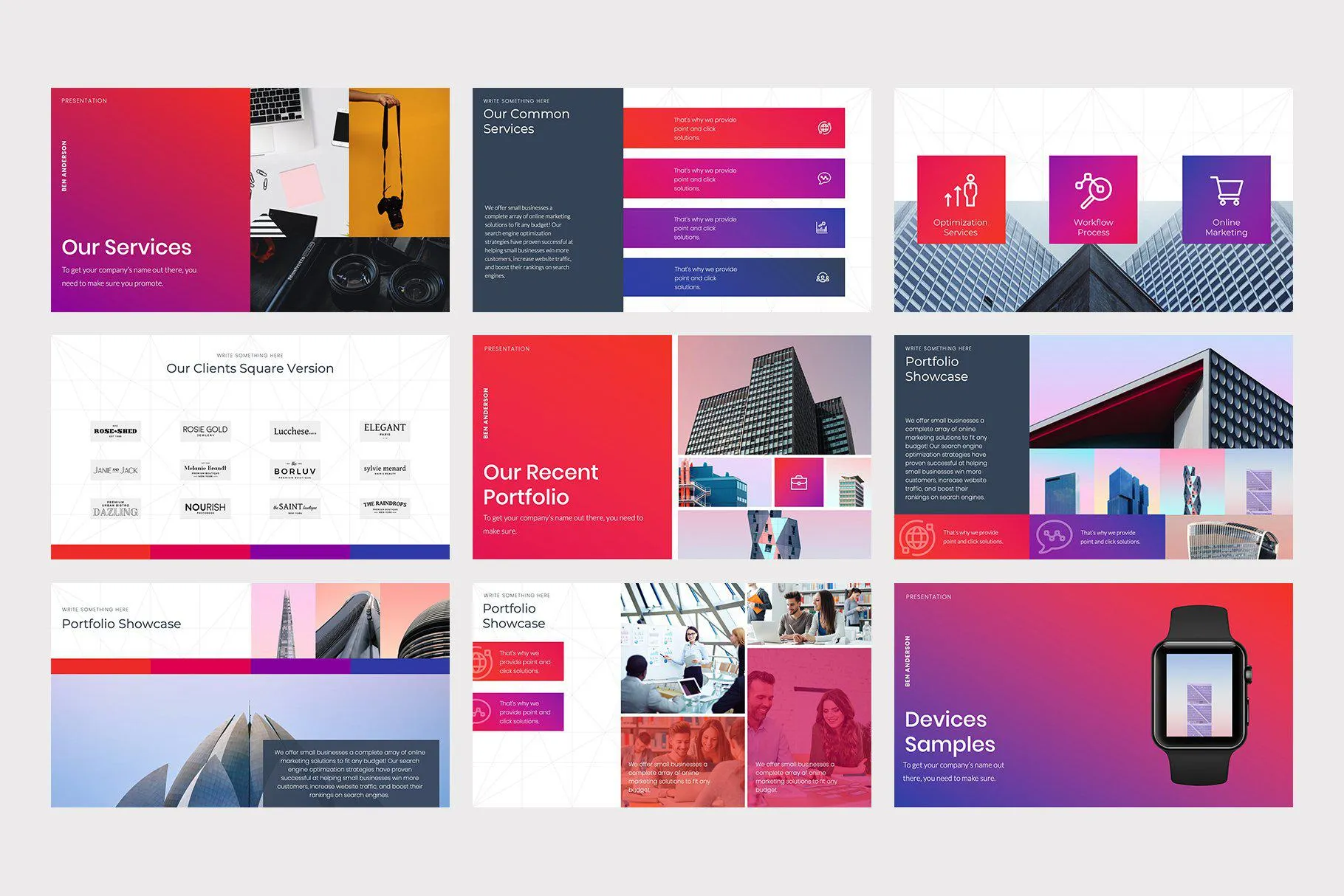 Marketing Pitch Deck Keynote Template