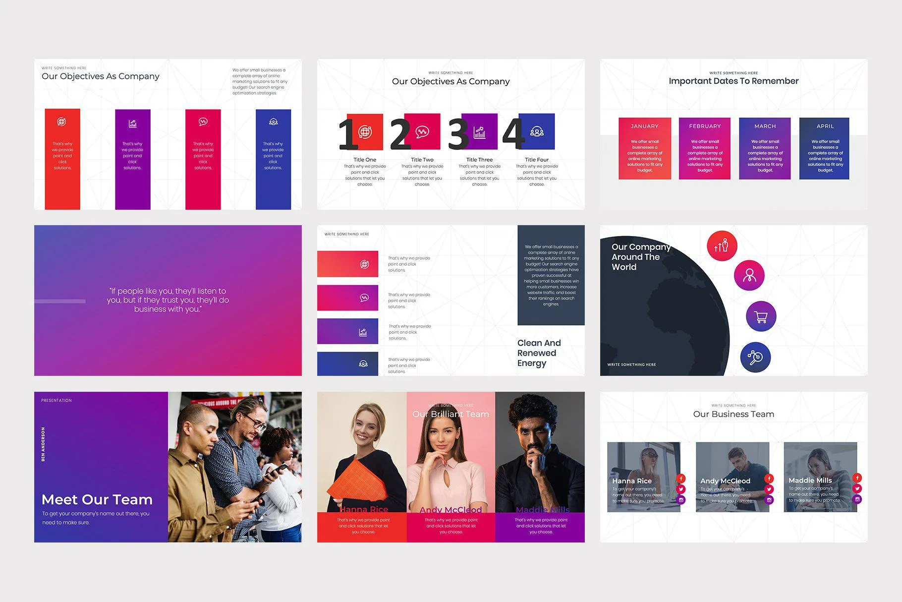 Marketing Pitch Deck Keynote Template