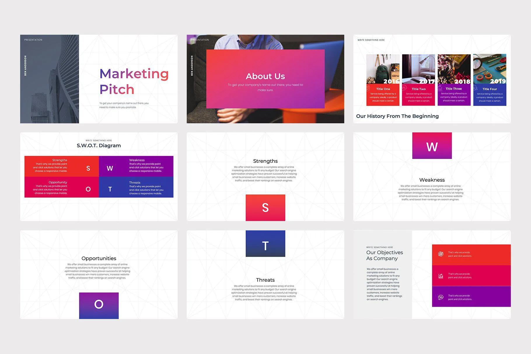 Marketing Pitch Deck Keynote Template