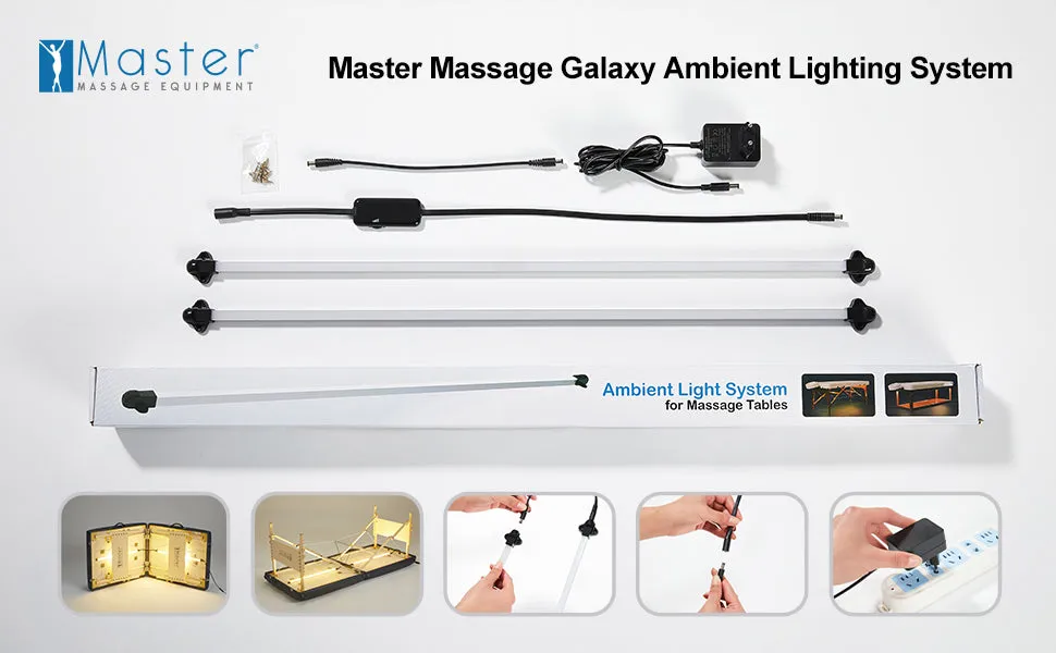 Master Massage 28" Argo Portable Massage Table Package with Ambient Light System