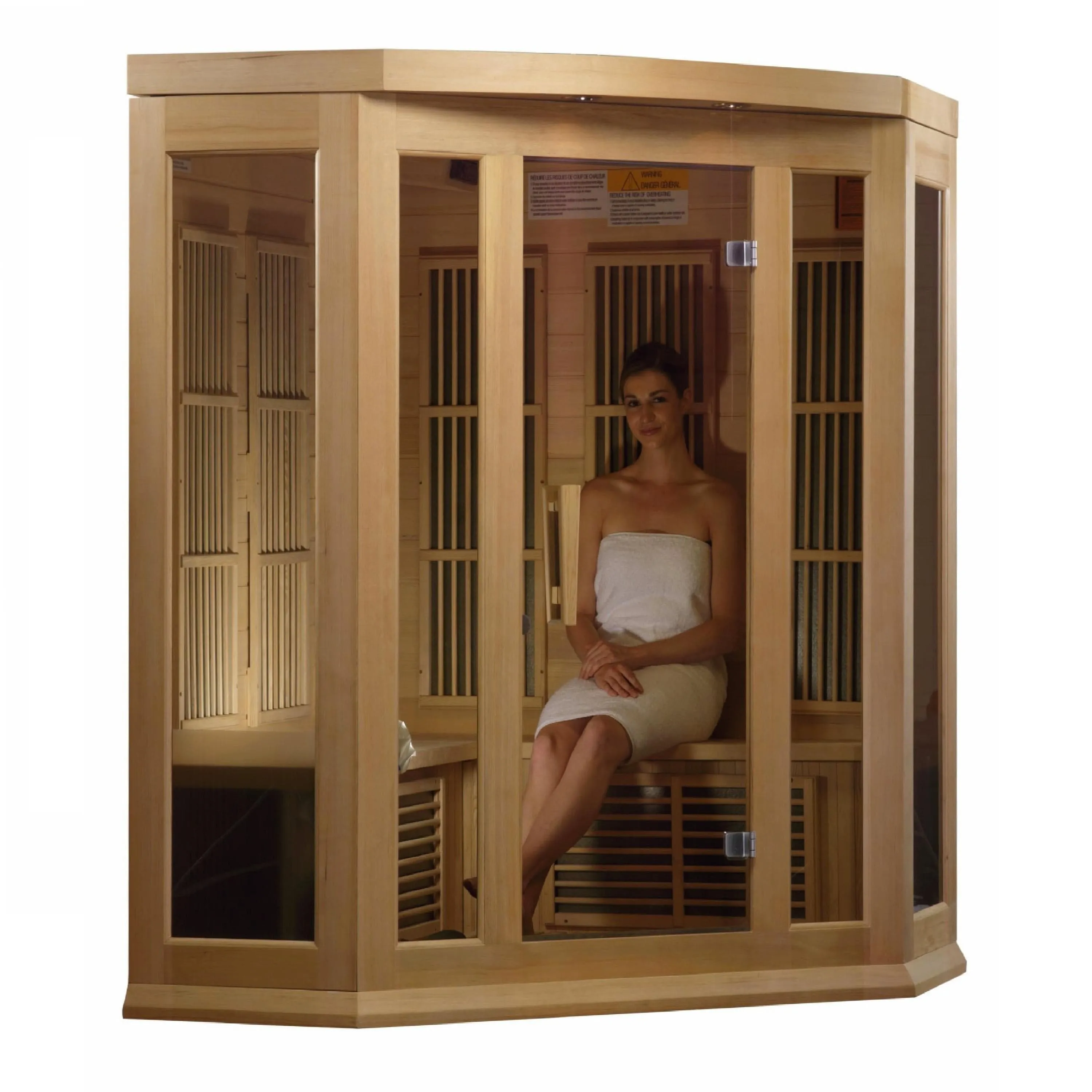 Maxxus 3-Person Corner Low EMF (Under 8MG) FAR Infrared Sauna (Canadian Hemlock)