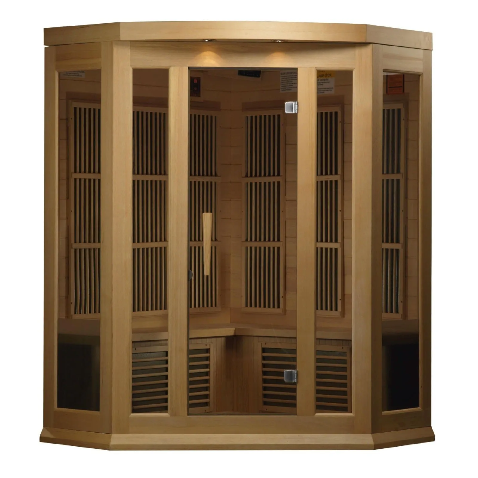 Maxxus 3-Person Corner Low EMF (Under 8MG) FAR Infrared Sauna (Canadian Hemlock)