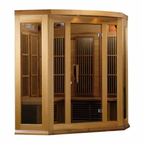 Maxxus 3-Person Corner Low EMF (Under 8MG) FAR Infrared Sauna (Canadian Red Cedar)