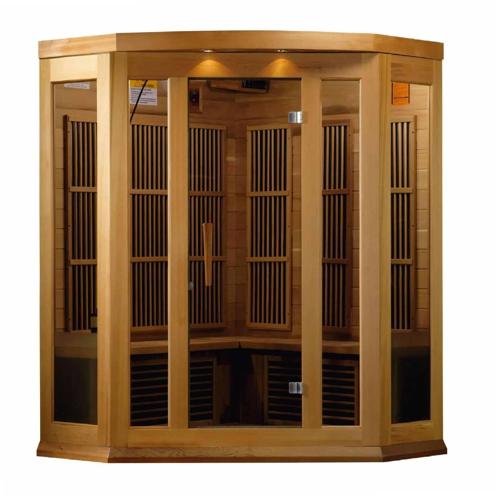 Maxxus 3-Person Corner Low EMF (Under 8MG) FAR Infrared Sauna (Canadian Red Cedar)