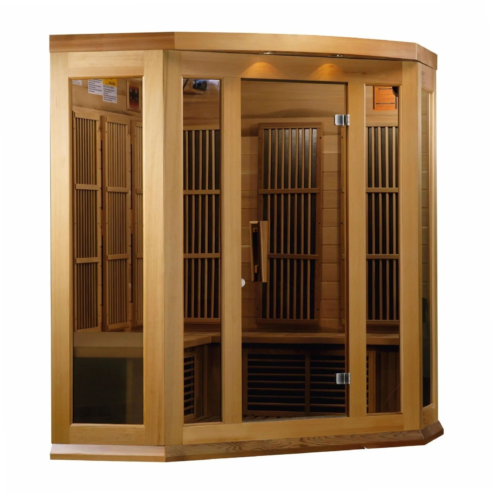 Maxxus 3-Person Corner Low EMF (Under 8MG) FAR Infrared Sauna (Canadian Red Cedar)