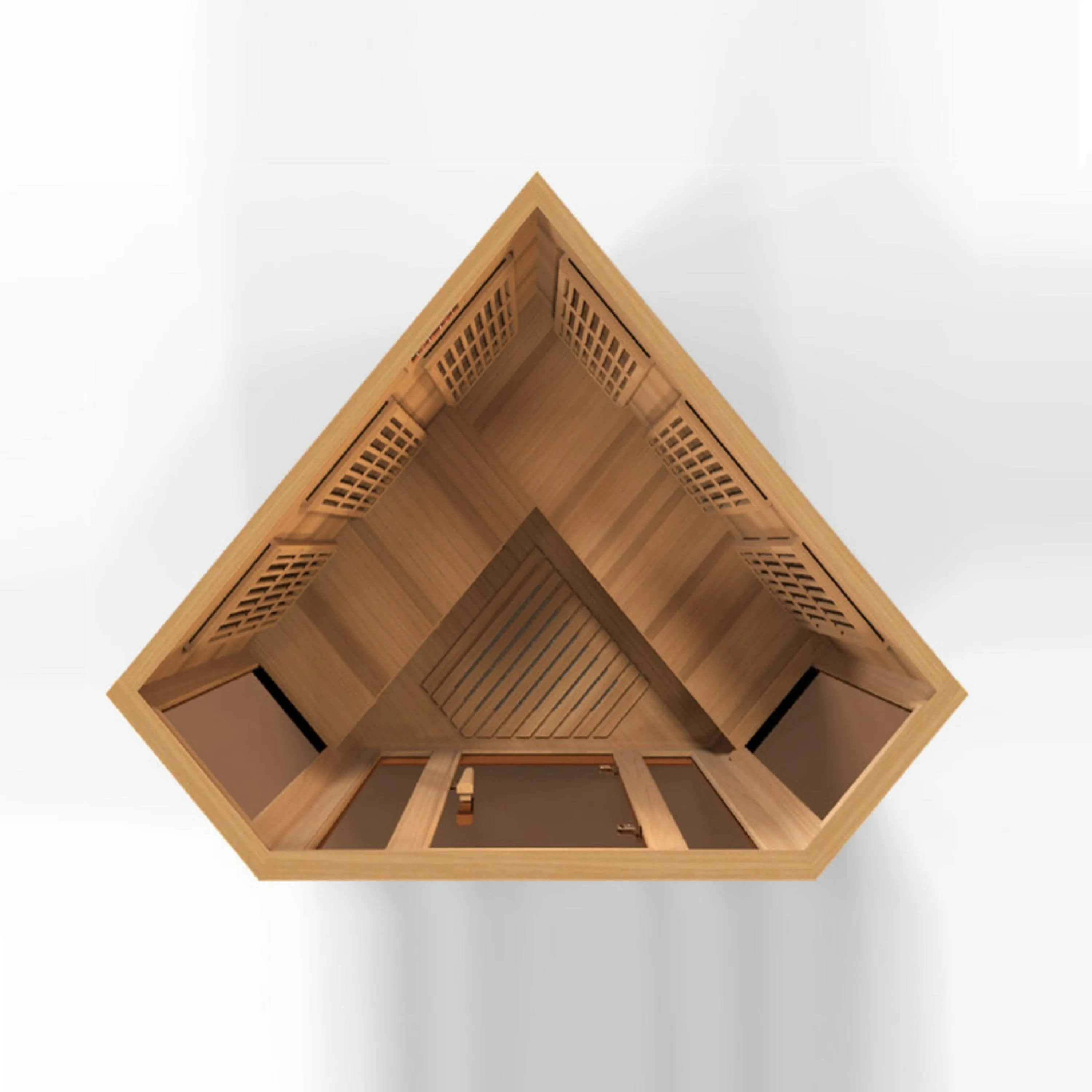 Maxxus 3-Person Corner Near Zero EMF (Under 2MG) FAR Infrared Sauna (Red Cedar)