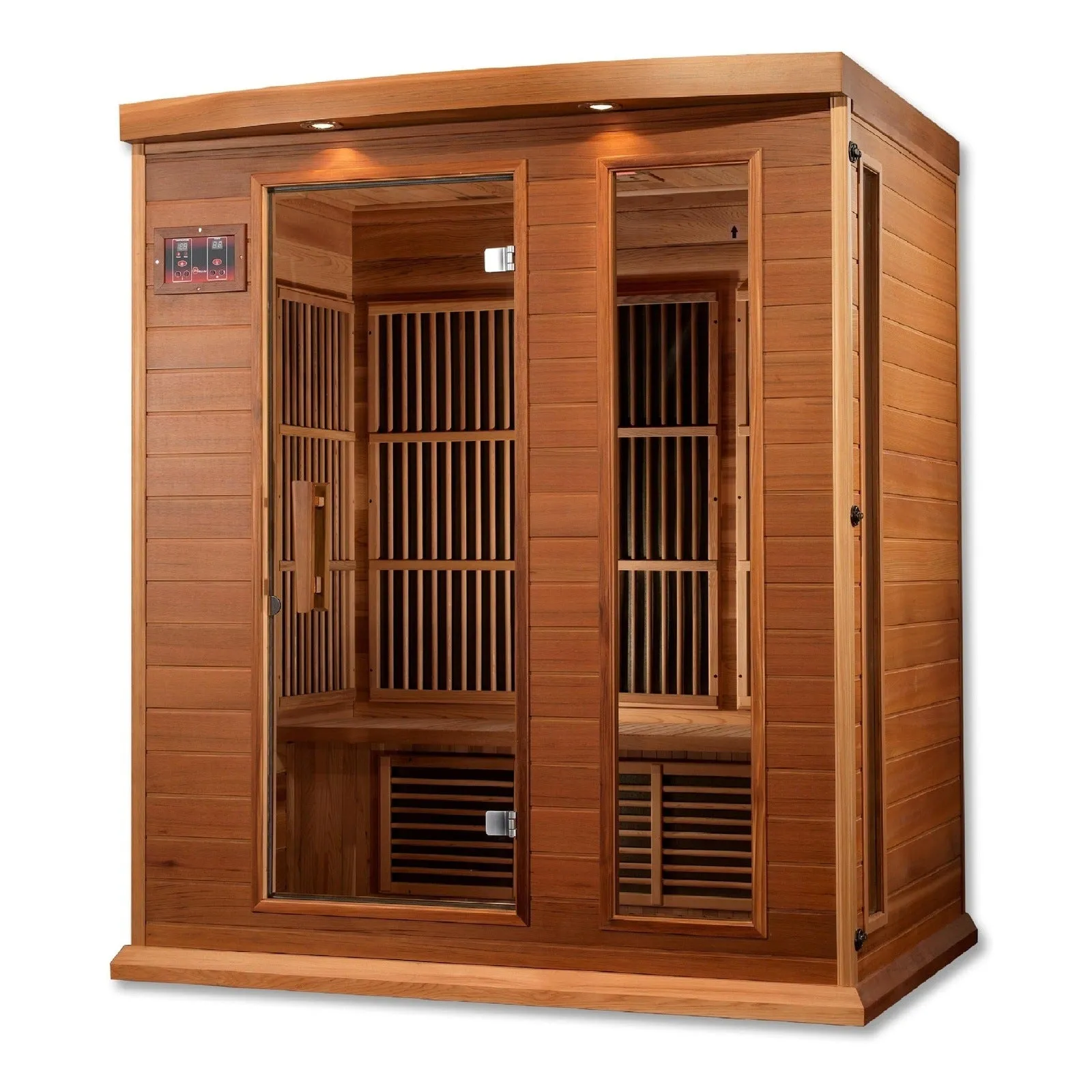 Maxxus 3-Person Low EMF (Under 8MG) FAR Infrared Sauna (Canadian Red Cedar) - MX-K306-01-CED