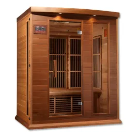 Maxxus 3-Person Low EMF (Under 8MG) FAR Infrared Sauna (Canadian Red Cedar) - MX-K306-01-CED
