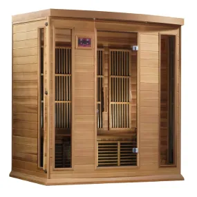 Maxxus 4-Person Low EMF (Under 8MG) FAR Infrared Sauna (Canadian Red Cedar) - MX-K406-01-CED