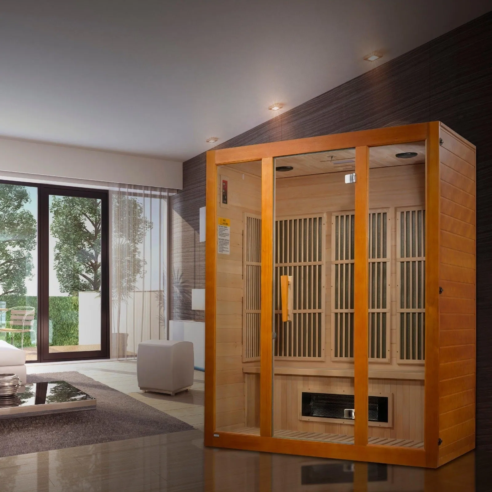 Maxxus Alpine 3-Person Low EMF (Under 8MG) FAR Infrared Sauna (Canadian Hemlock)