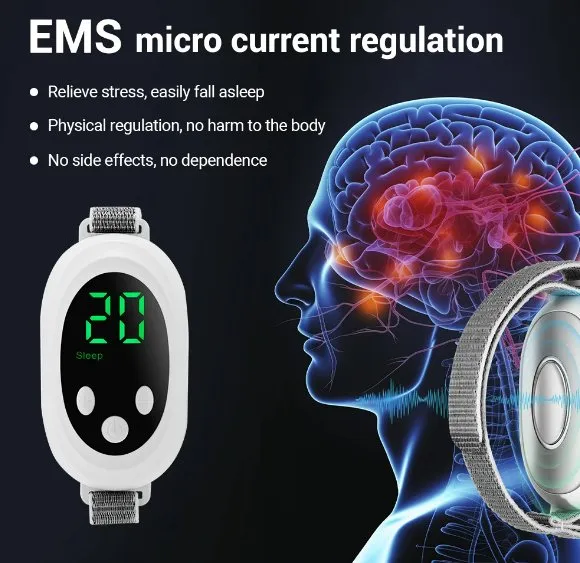 Micro-current Handheld Sleep Aid Device – 20 Gears, 2 Modes, USB Charging, Relieves Anxiety & Insomnia, Improves Sleep