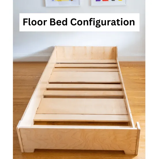 Montessori Floor Bed (Flips To A Toddler Bed) - Wood Imperfections