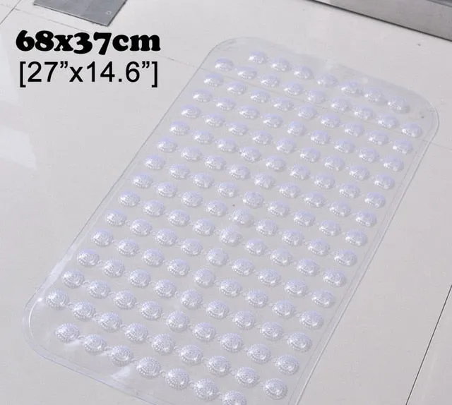 New 38cm*69cm Cute Cartoon Anti-Slip PVC Bath Mats With Sucker Bathroom Carpet Shower Pad Soft Massage Pad Multi-Color