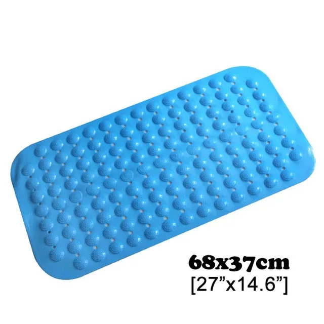 New 38cm*69cm Cute Cartoon Anti-Slip PVC Bath Mats With Sucker Bathroom Carpet Shower Pad Soft Massage Pad Multi-Color
