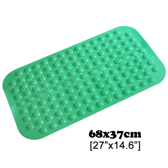 New 38cm*69cm Cute Cartoon Anti-Slip PVC Bath Mats With Sucker Bathroom Carpet Shower Pad Soft Massage Pad Multi-Color
