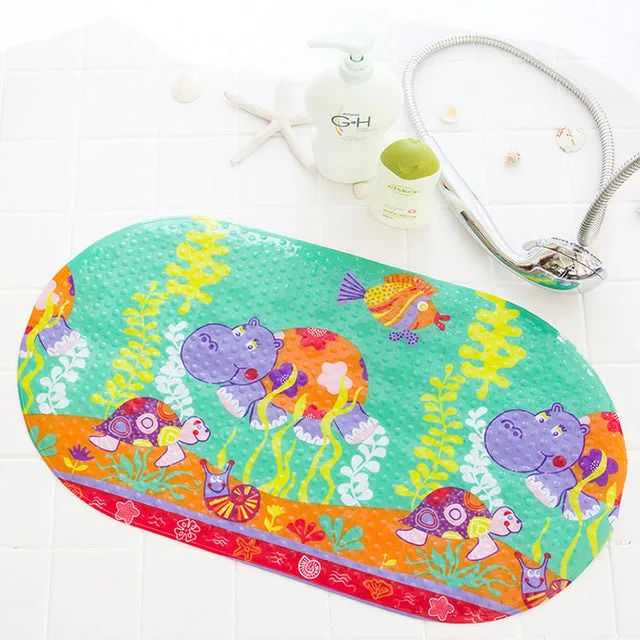 NEW Cute 20/Color Anti-Slip PVC Bathtub Mats Fish Animal With Sucker Kid's Bathroom Carpet Shower Bath Mat Soft Massage Pad