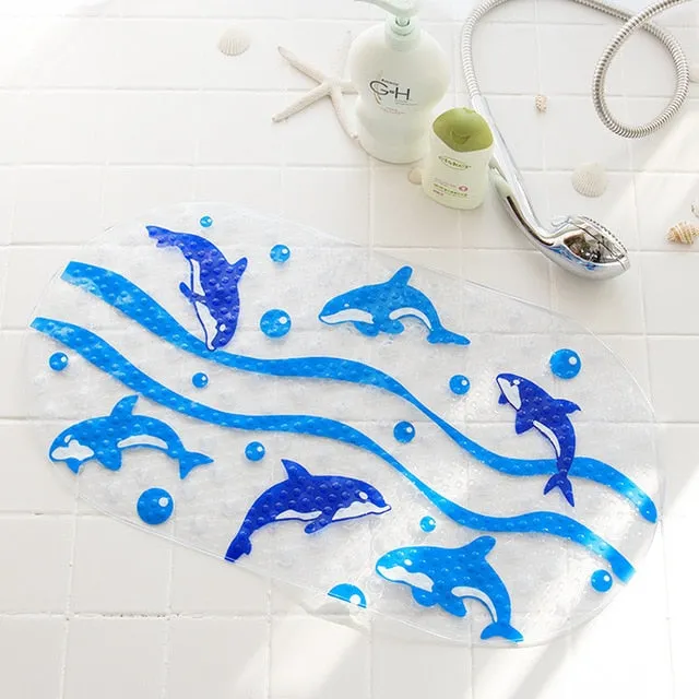 NEW Cute 20/Color Anti-Slip PVC Bathtub Mats Fish Animal With Sucker Kid's Bathroom Carpet Shower Bath Mat Soft Massage Pad