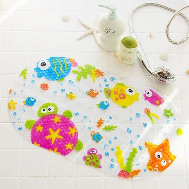 NEW Cute 20/Color Anti-Slip PVC Bathtub Mats Fish Animal With Sucker Kid's Bathroom Carpet Shower Bath Mat Soft Massage Pad